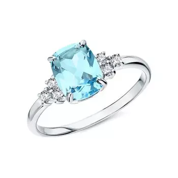 Серебряное кольцо с фианитами и топазами природными