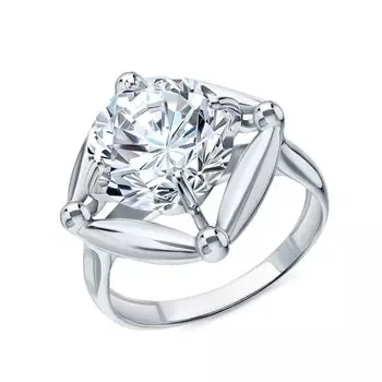 Серебряное кольцо с горными хрусталями природными