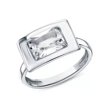 Серебряное кольцо с горными хрусталями природными