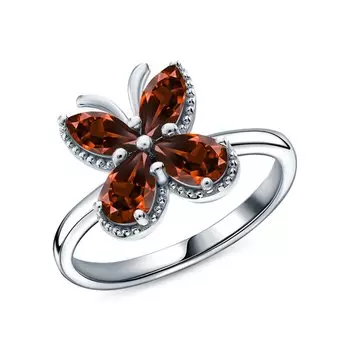 Серебряное кольцо с гранатами природными