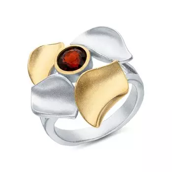 Серебряное кольцо с гранатами природными