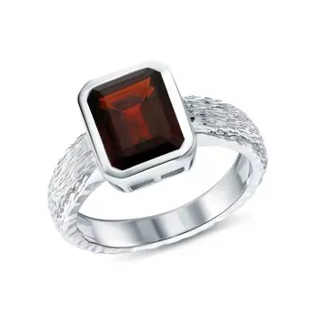Серебряное кольцо с гранатами природными