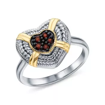 Серебряное кольцо с гранатами природными