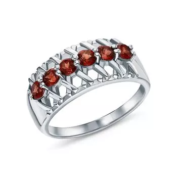 Серебряное кольцо с гранатом