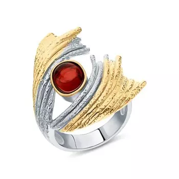 Серебряное кольцо с гранатом