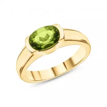 Серебряное кольцо с хризолитами природными