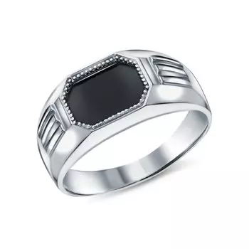 Серебряное кольцо с имитацией оникса