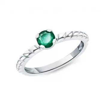 Серебряное кольцо с изумрудами природными