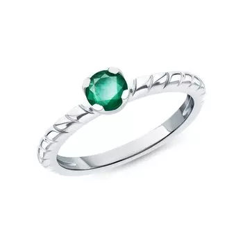 Серебряное кольцо с изумрудами природными