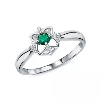 Серебряное кольцо с изумрудами природными