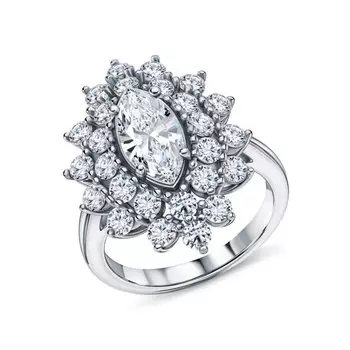 Серебряное кольцо с муассанитами