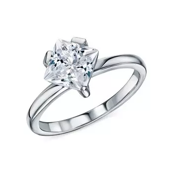 Серебряное кольцо с муассанитом