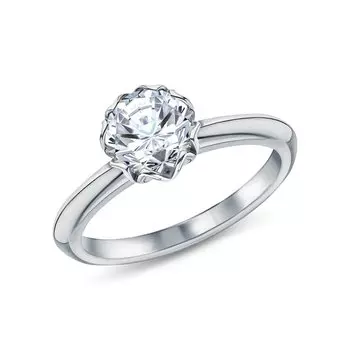 Серебряное кольцо с муассанитом