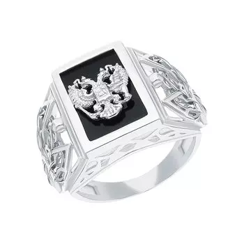 Серебряное кольцо с ониксом природным