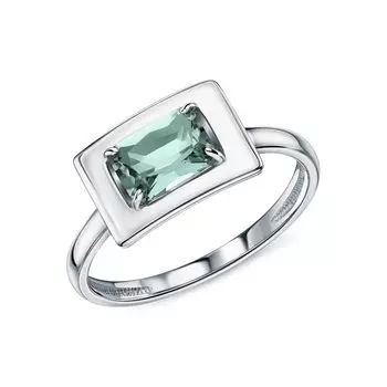 Серебряное кольцо с празиолитом синтетическим