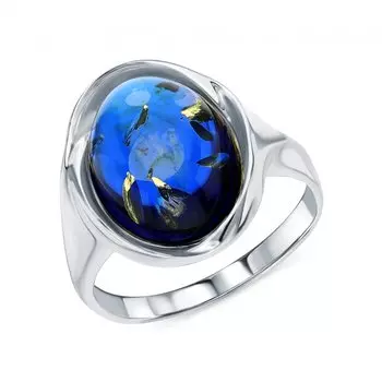 Серебряное кольцо с янтарем природным