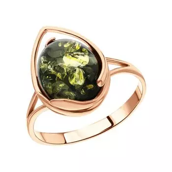 Серебряное кольцо с янтарем природным