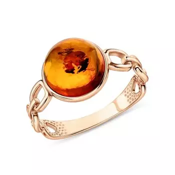 Серебряное кольцо с янтарями природными