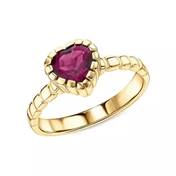 Серебряное кольцо с родолит природными