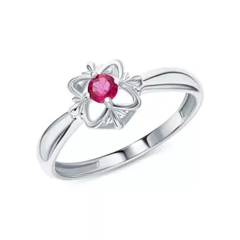 Серебряное кольцо с рубинами природными