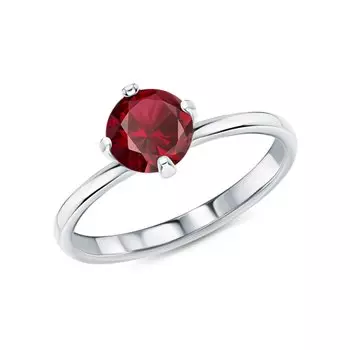 Серебряное кольцо с рубином природным