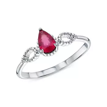Серебряное кольцо с рубином природным