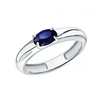 Серебряное кольцо с сапфиром природным