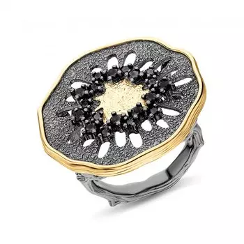 Серебряное кольцо с шпинелями природными