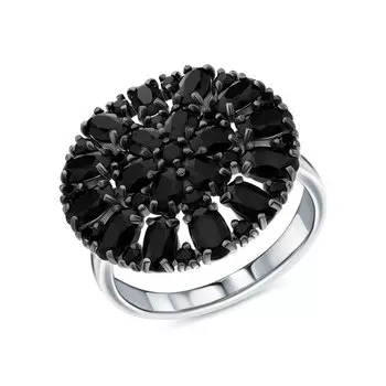 Серебряное кольцо с шпинелями природными