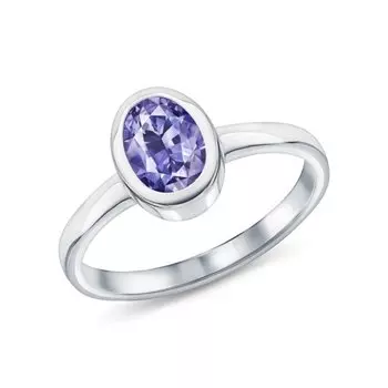 Серебряное кольцо с танзанитами природными