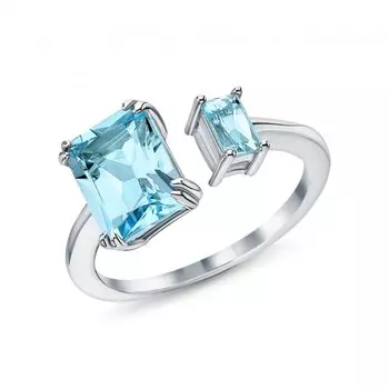 Серебряное кольцо с топазами природными