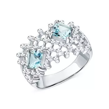 Серебряное кольцо с топазами природными