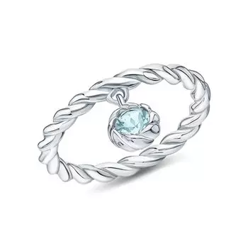 Серебряное кольцо с топазами природными