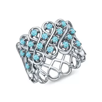 Серебряное кольцо с топазами природными