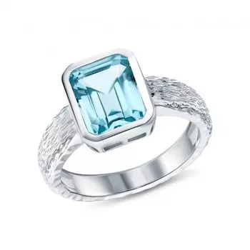 Серебряное кольцо с топазами природными