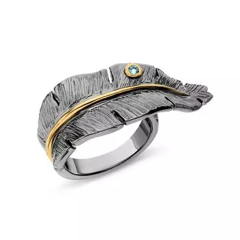 Серебряное кольцо с топазами природными