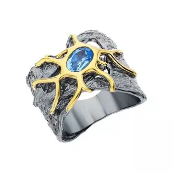 Серебряное кольцо с топазом природным