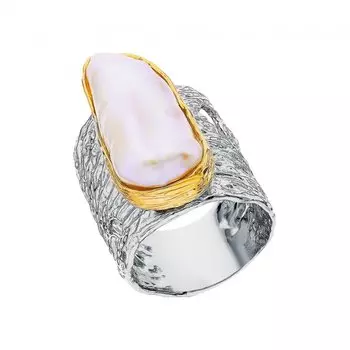 Серебряное кольцо с жемчугом природным