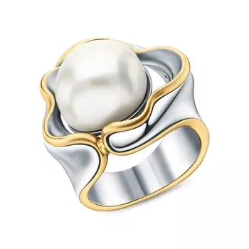 Серебряное кольцо с жемчугом природным