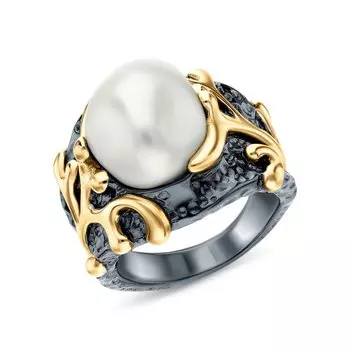 Серебряное кольцо с жемчугом природным