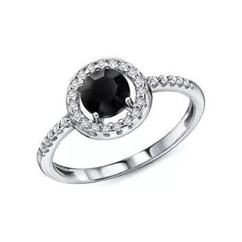 Серебряное кольцо со стеклом и фианитами