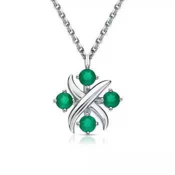 Серебряное шейное украшение с агатами природными