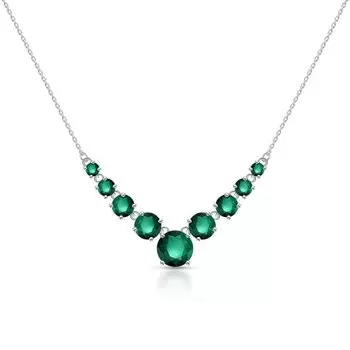 Серебряное шейное украшение с агатом природным