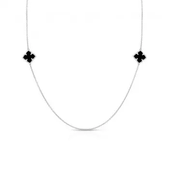 Серебряное шейное украшение с агатом природным