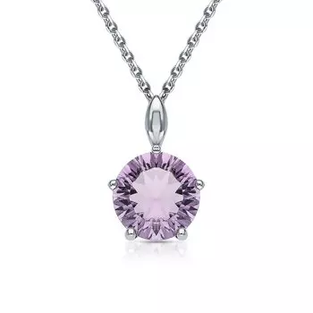 Серебряное шейное украшение с аметистом