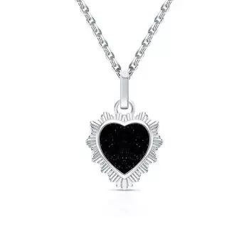 Серебряное шейное украшение с авантюрином