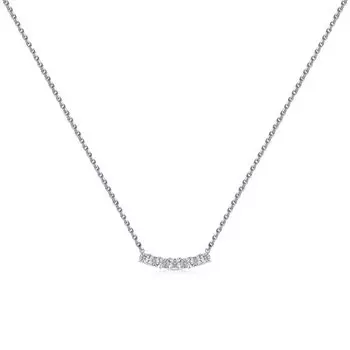 Серебряное шейное украшение с бриллиантами природными