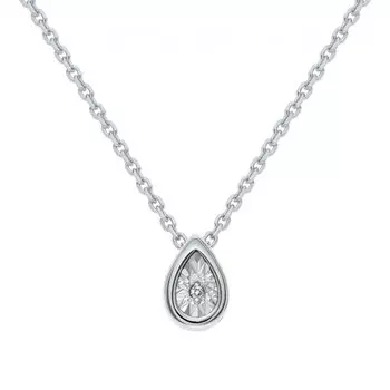 Серебряное шейное украшение с бриллиантами природными