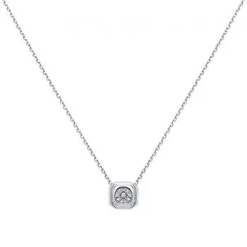 Серебряное шейное украшение с бриллиантами природными