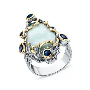 Серебряное шейное украшение с цитринами и фианитами